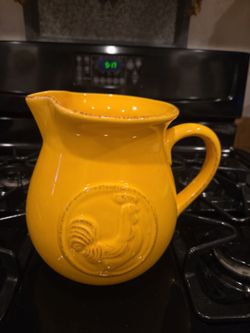 Pending sale tomorrow-pitcher with rooster - 8 inches tall