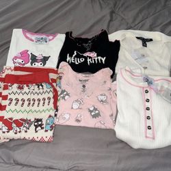 Womens Hello Kitty Shirts And Long Sleeve And Pj 