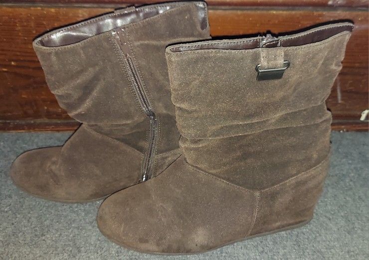 Brown Wedge Boot