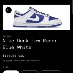 Nike Dunk Low Racer Blue 9 10 10.5 11