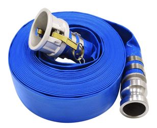 EASTRANS 2" x 100' Blue Discharge Hose with AL Camlock C and E Fittings High-pressure PVC, Heavy Duty Anti-rust Coupling with Brass Handle, Quick Link
