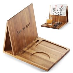 Triangle Book Holder, Book Rest, Acacia Foldable Book Nook Reading Valet. (brand new) Retail:$30