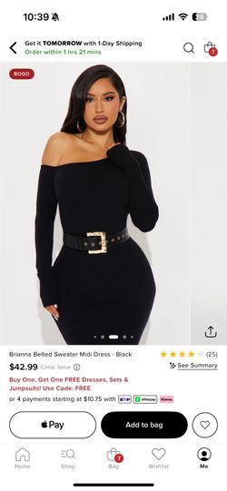 Brianna Belted Sweater Midi Dress