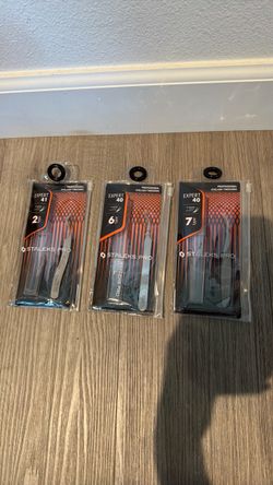 ✨ 3 PCS STALEKS PRO EXPERT 40 TYPE 6 LASH TWEEZERS – NEW