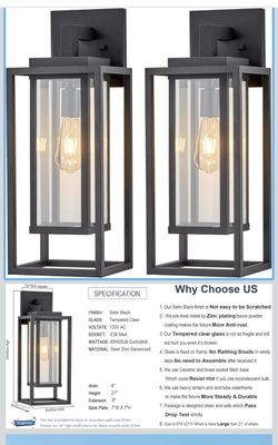 Double Cage Outdoor Wall Lights,2 pack