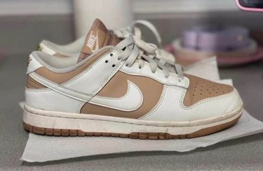 Nike Dunk Low White and Tan Sneakers