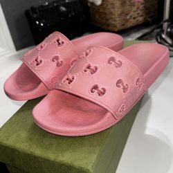 Gucci Wmns GG Slide Rubber 'Pink'