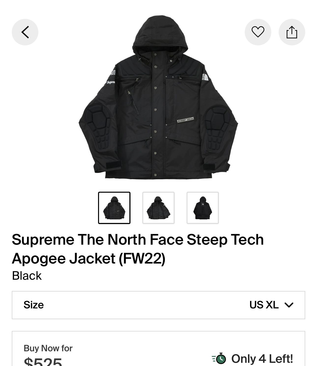 Supreme Northface Jacket Steeptech Size XL