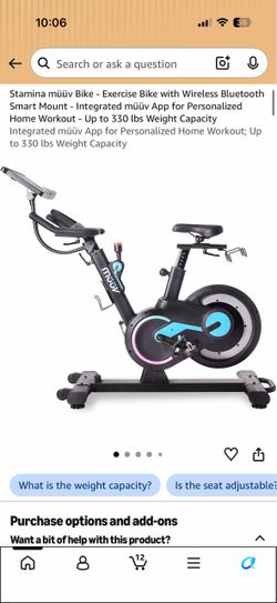 Stamina müüv Bike - Exercise Bike with Wireless Bluetooth Smart Mount - Integrated müüv App for Personalized Home Workout - Up to 330 lbs Weight Capac