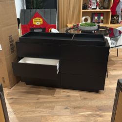 Black Modern Dresser With Removable Changing Table