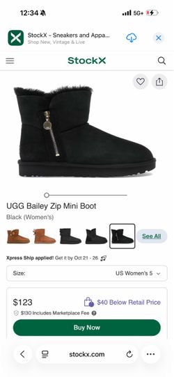 UGG Bailey Zip Mini Boot Black Women's