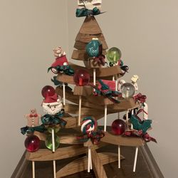 Wooden Holiday Tree Christmas Halloween Birthday Ornaments