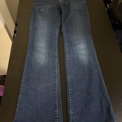 Levis Premium 725 High Rise Bootcut Women’s 25x30 Stretch Blue Jeans Dark Wash