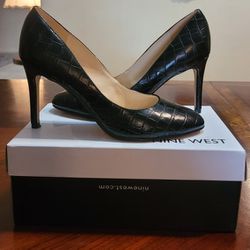 Nine West Black Croc 7 $20 Excellent Condition 