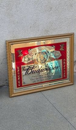 Budweiser Genuine Bar Mirror Sign