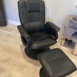 Faux Leather Reclining Heated Massage Chair with Ottoman
