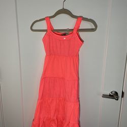 Girls’ (Small 7/8) Long, Coral Dress