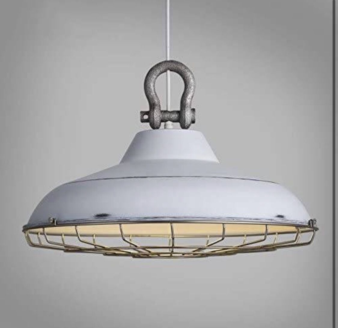 Rustic Barn Industrial Pendant Light Fixture With Wire Cage - New!