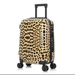 InUSA PRINTS Lightweight Hardside Carry On Spinner Suitcase - Cheetah