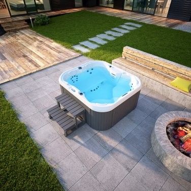 4 Person Indoor / Outdoor Hot Tub Whirlpool Hydrotherapy Bathtub SPA with Cover