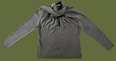 Abercrombie & Fitch XL Gray Cowl Neck Cross Front Knit Sweater