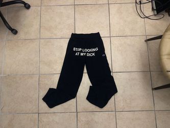 Champion Stop Looking At My D*ck Jogger Sweatpants Black Men’s Sz Small