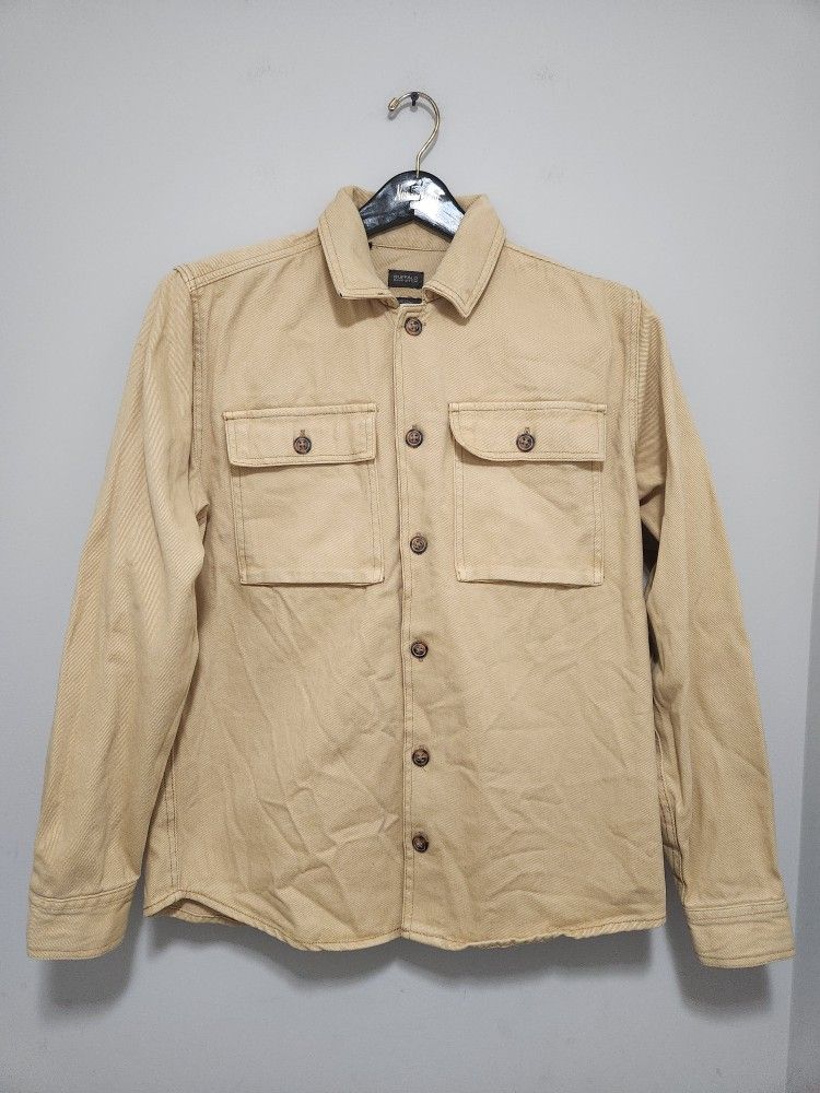 Buffalo David Bitton Men's Yellow Camel Button Down Denim Jackets Size M