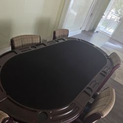 Dinning / Texas Holdem Table With 5 Chairs