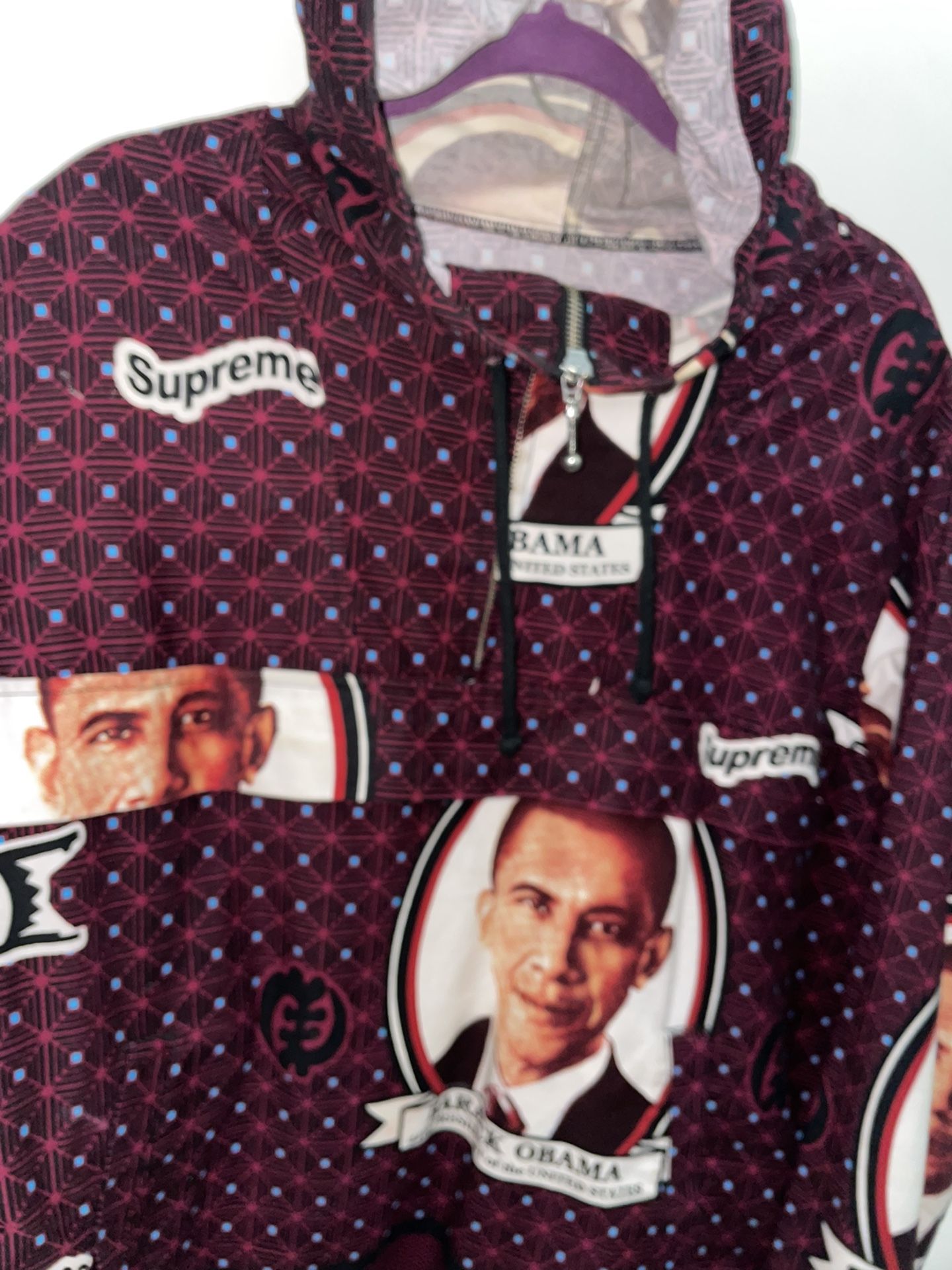 Barack Obama Anorak Supreme Obama Hoodie Supreme, Obama Anorak