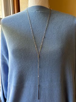 Vince Camuto Gold Tone Clear Bead Single Bar Y-Neck Necklace; 21”+2” Extender