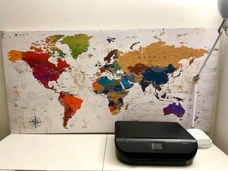 Large Wall Art Painting Ready to Hang World Map Artwork