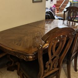 Dining Room Table With 5 Chairs Golden Wood