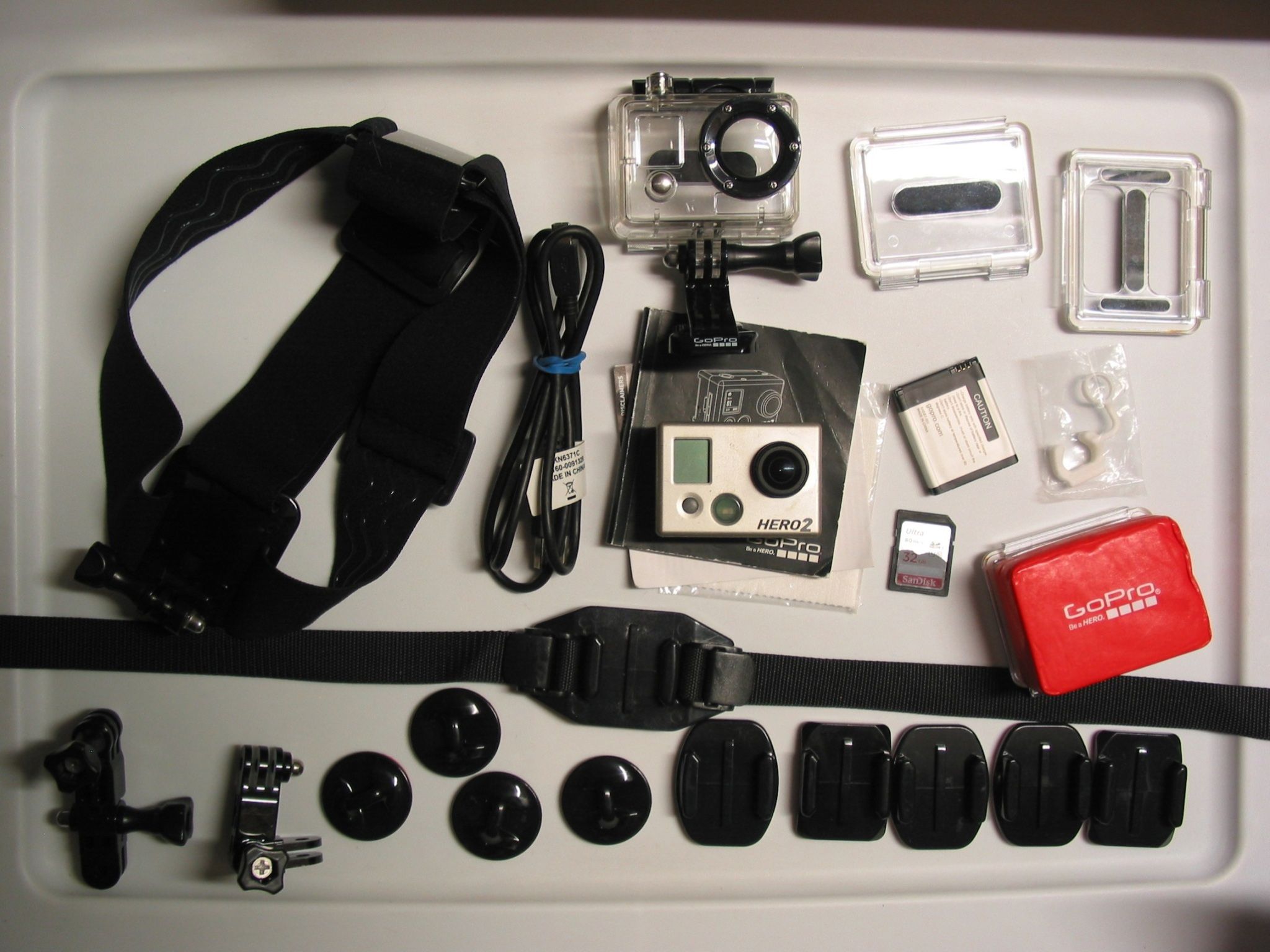 GoPro Hero2 HD2-14 Action Sports Wide Lens Video Camcorder Bundle Accessories TESTED