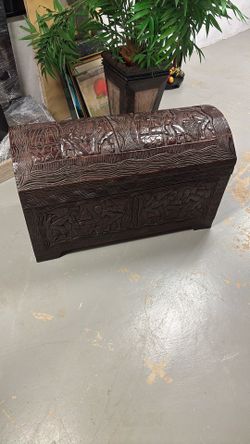 Wood  Hand Crafted Jamaican Chest 