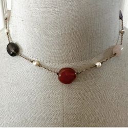 Gold Filled Natural Stone Choker Necklace 