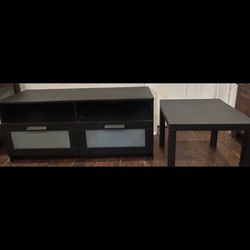 48 Inch Modern Entertainment Center And Small End Table 