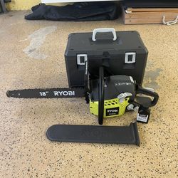RYOBI 18 in. 38cc 2-Cycle Gas Chainsaw with Heavy-Duty Case