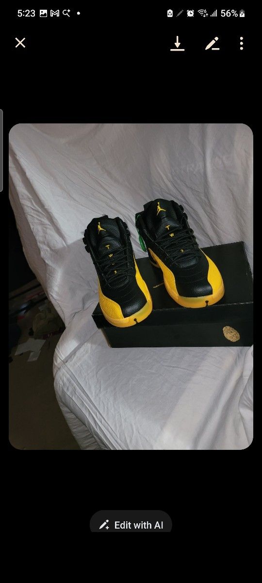 Jordan 12s University Gold New Size 12 $150obo