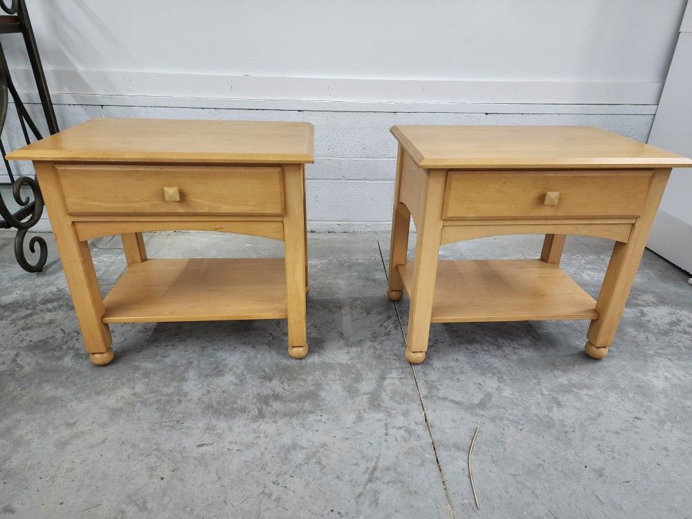 Pair Of Birch Ethan Allen End Tables