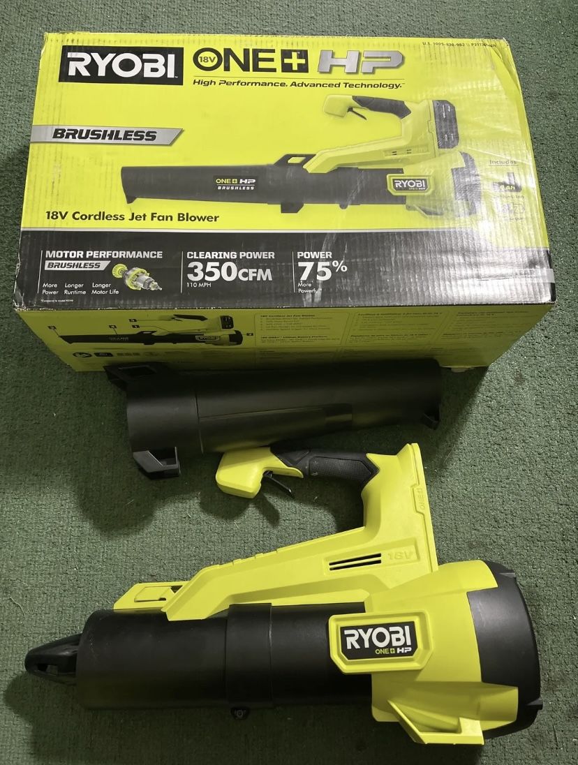 Ryobi One+ HP 18V Jet Fan Blower Brushless 350 CFM 110 MPH Tool Only