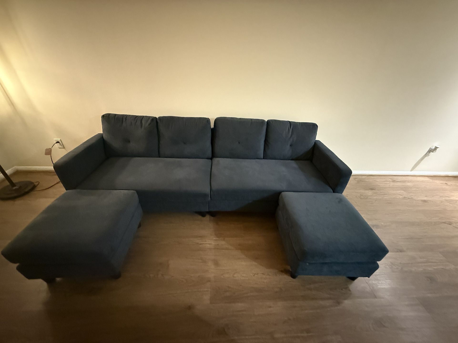 convertible sectional sofa (blue)