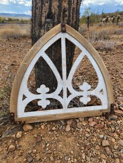 Large Wooden Rustic Style Arched Wall Decor 