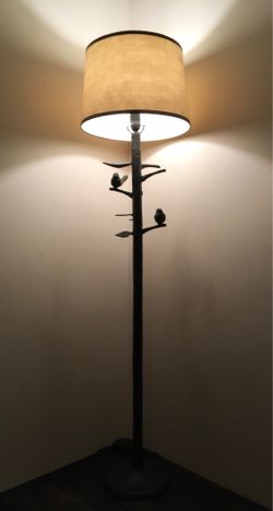 Tree & bird lamp, 59”x 17”