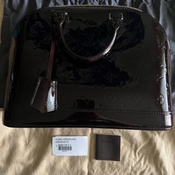 Authentic Amarante Vernis Louis Vuitton Alma PM