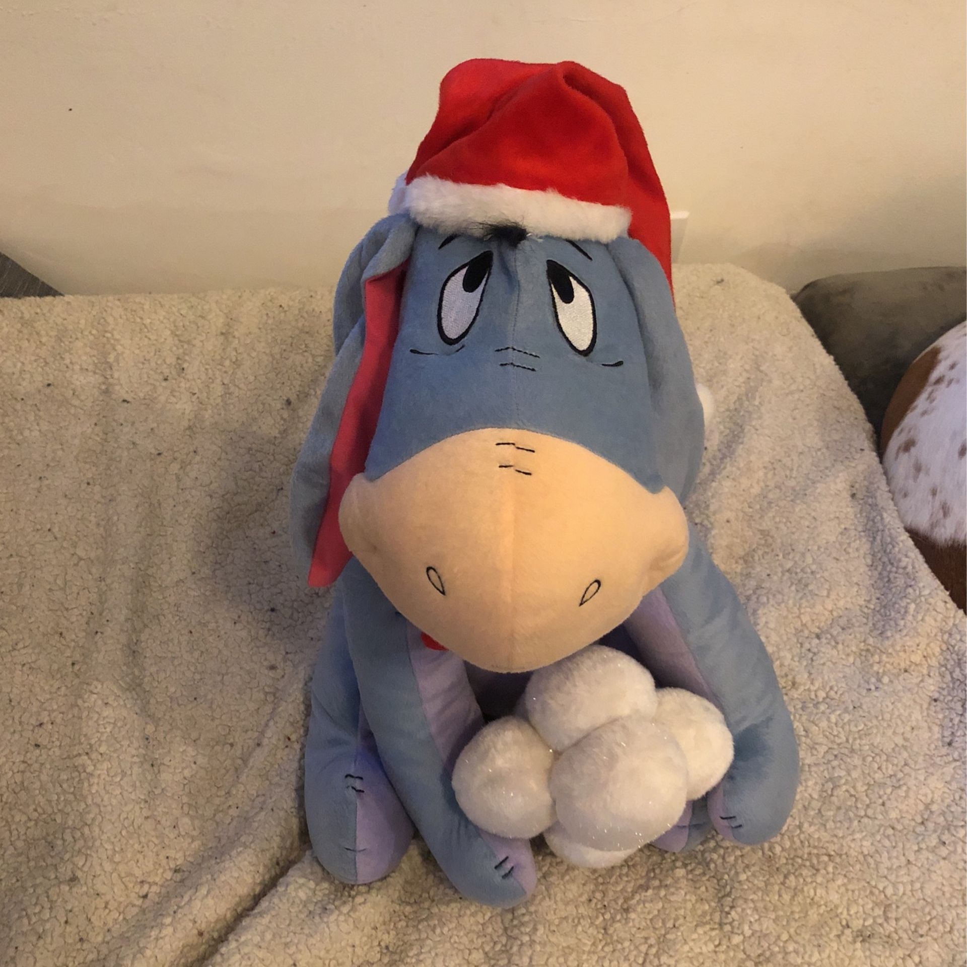 22" Disney Holiday Christmas EEYORE Plush Doll Santa Hat Scarf 2012 Winnie Pooh