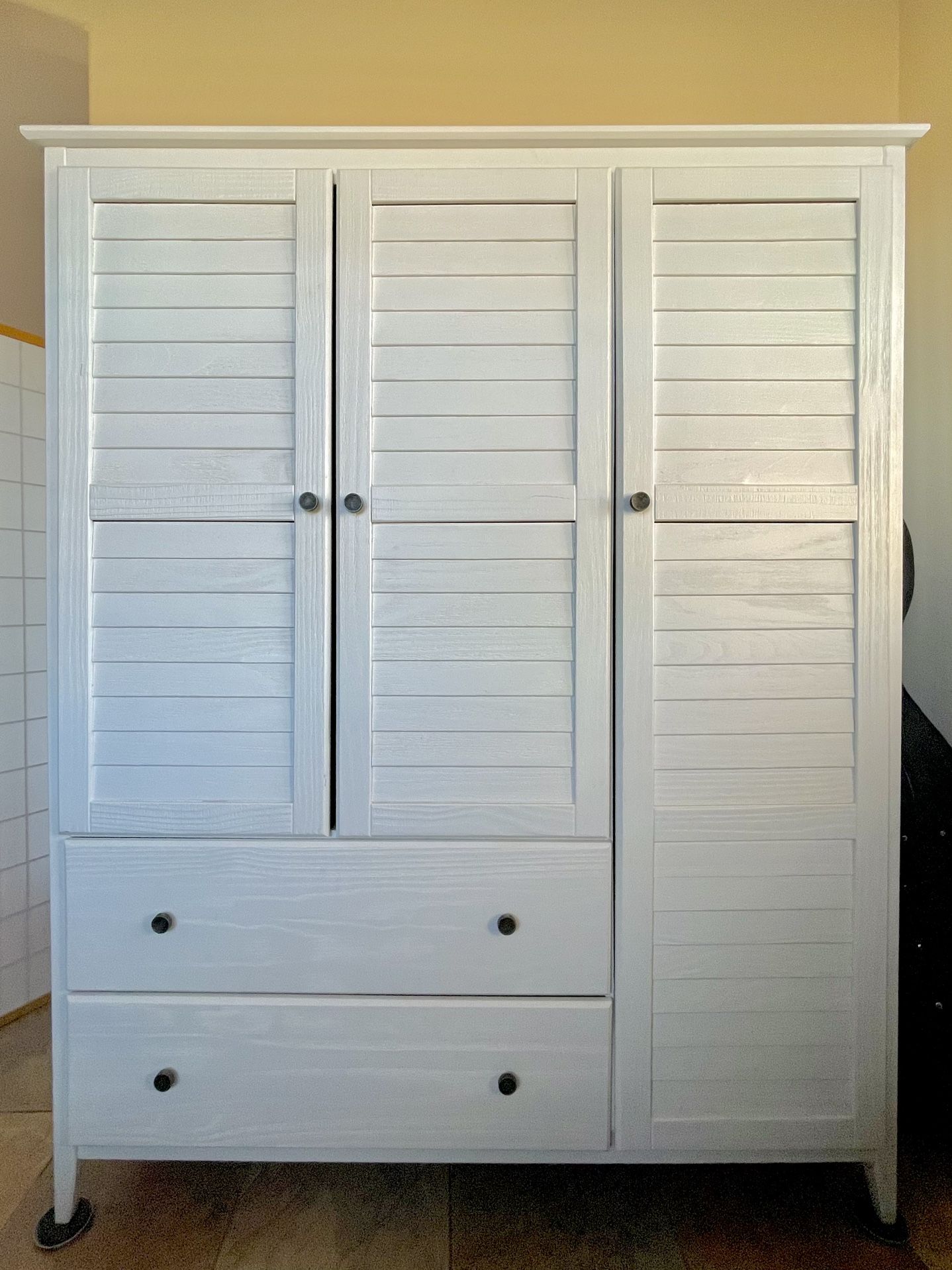 Greenport Solid White Wood Armoire