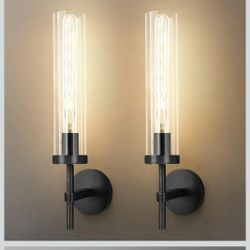 FAMDECOL BLACK WALL SCONCES SET
