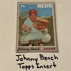 Johnny Bench Cincinnati Reds Hall of Fame Catcher Topps Short Print Insert Card. 