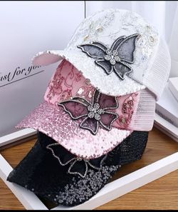 New Beautiful Baseball Cap With Large Butterfly ..
