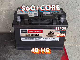 AGM Car Battery Group Size 48/H6